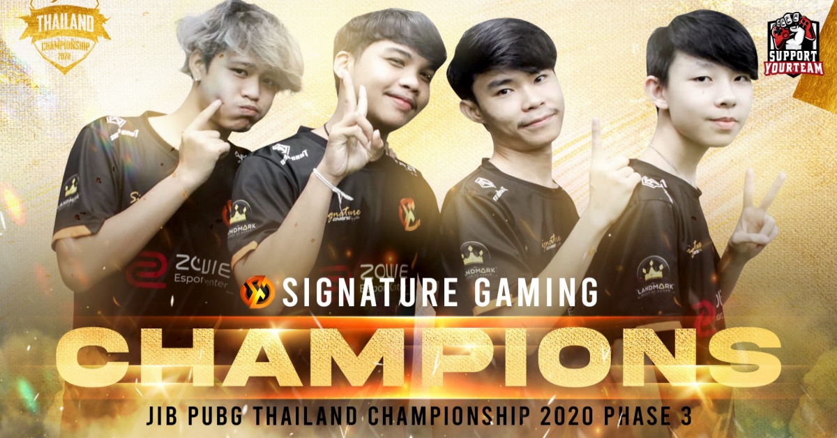 มาอย่างเข้ม!! เมื่อทาง Signature Gaming PUBG คว้าแชมป์ในรายการ JIB PUBG Thailand Championship 2020 Phase 3 ได้สำเร็จ